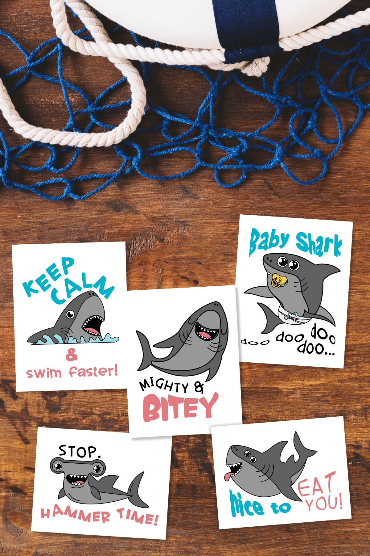 Free Printable Shark Week Signs - Savor + Savvy pertaining to Free Printable Shark Signs