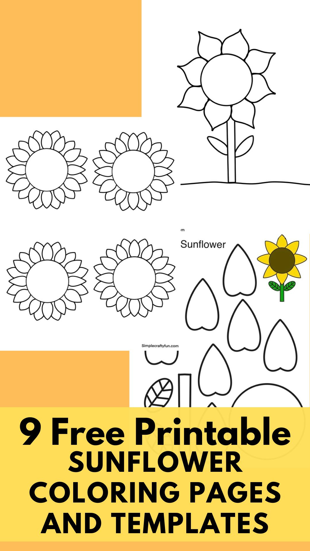 Free Printable Sunflower Pdf Template - for Free Printable Sunflower Patterns