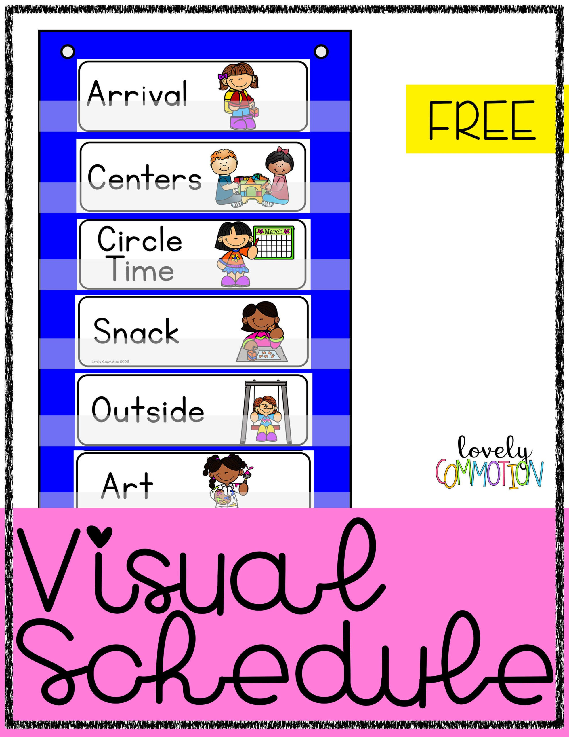 Free Printable Toddler Visual Schedule - Printable Party Favors within Free Printable Daily Schedule For Preschool