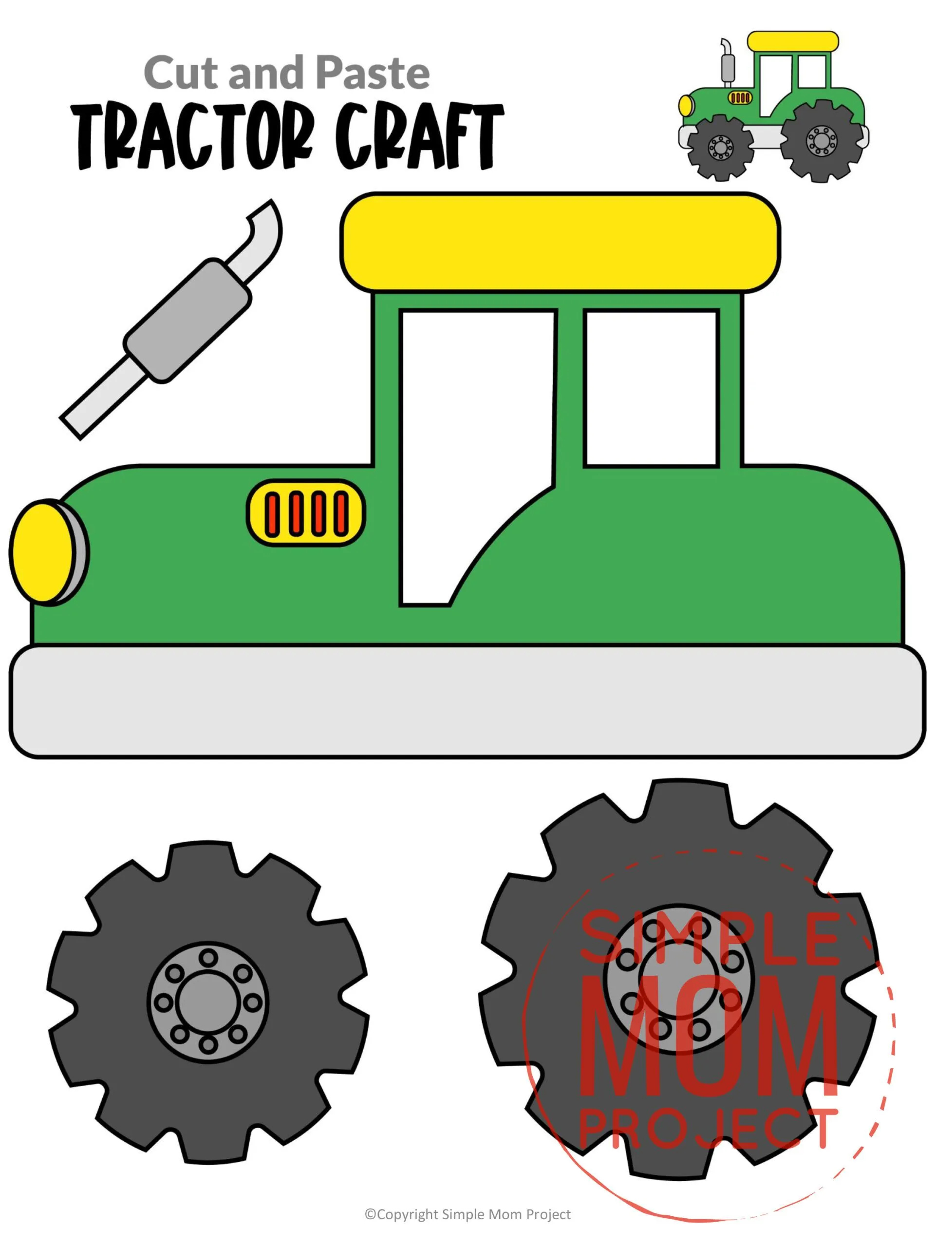Free Printable Tractor Craft Template – Simple Mom Project throughout Free Printable Tractor Stencils