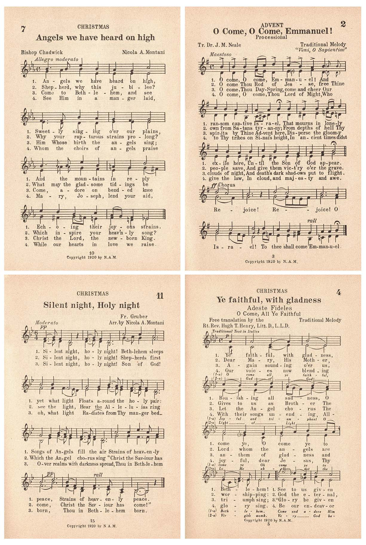 Free Printable Vintage Christmas Sheet Music Hymns • Rose Clearfield throughout Free Printable Christian Sheet Music