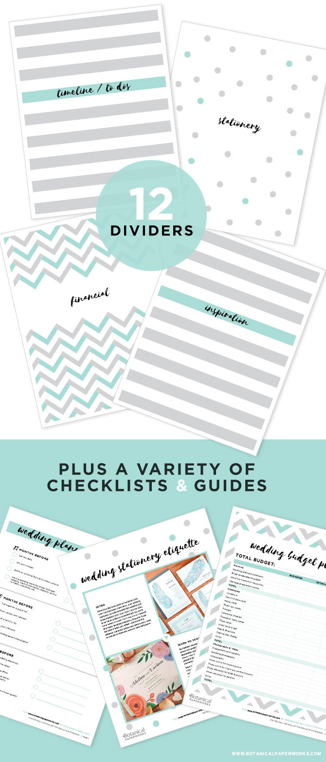Free Printable Wedding Planning Binder | Botanical Paperworks for Free Printable Wedding Organizer Binder