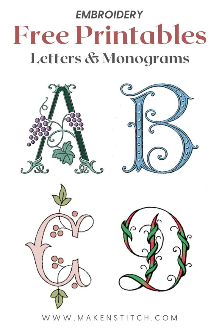 Free Printables Letters And Monograms with regard to Printable Hand Embroidery Letters Patterns Free
