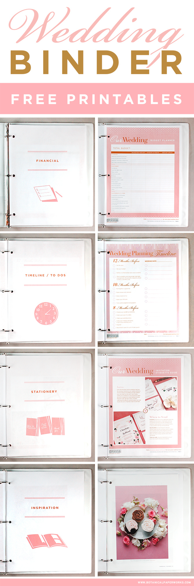 Free Printables} Wedding Planning Binder - Botanical Paperworks in Free Printable Wedding Organizer Binder