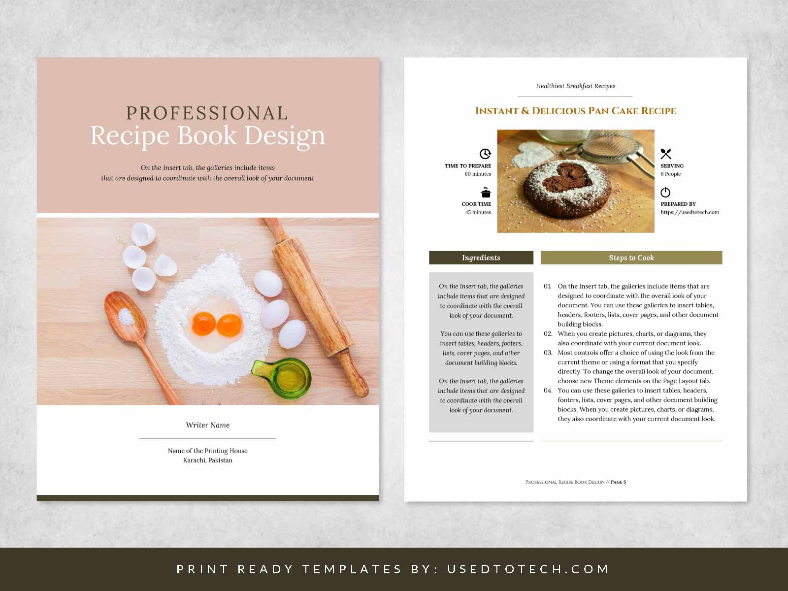 Free Professional Recipe Book Design In Microsoft Word regarding Free Editable Recipe Page Templates For Microsoft Word