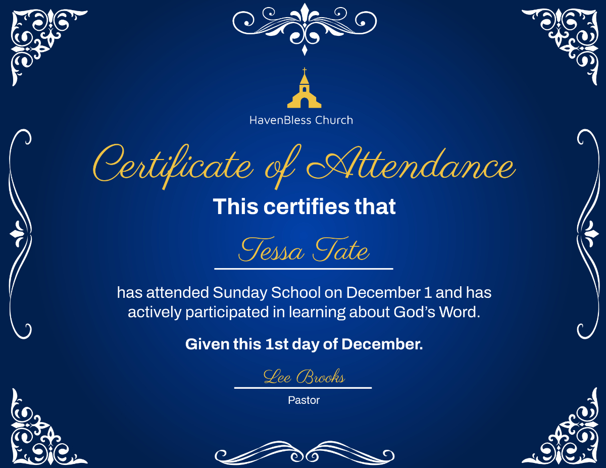 Free Sunday School Certificate Template To Edit Online for Free Religious Certificate Templates