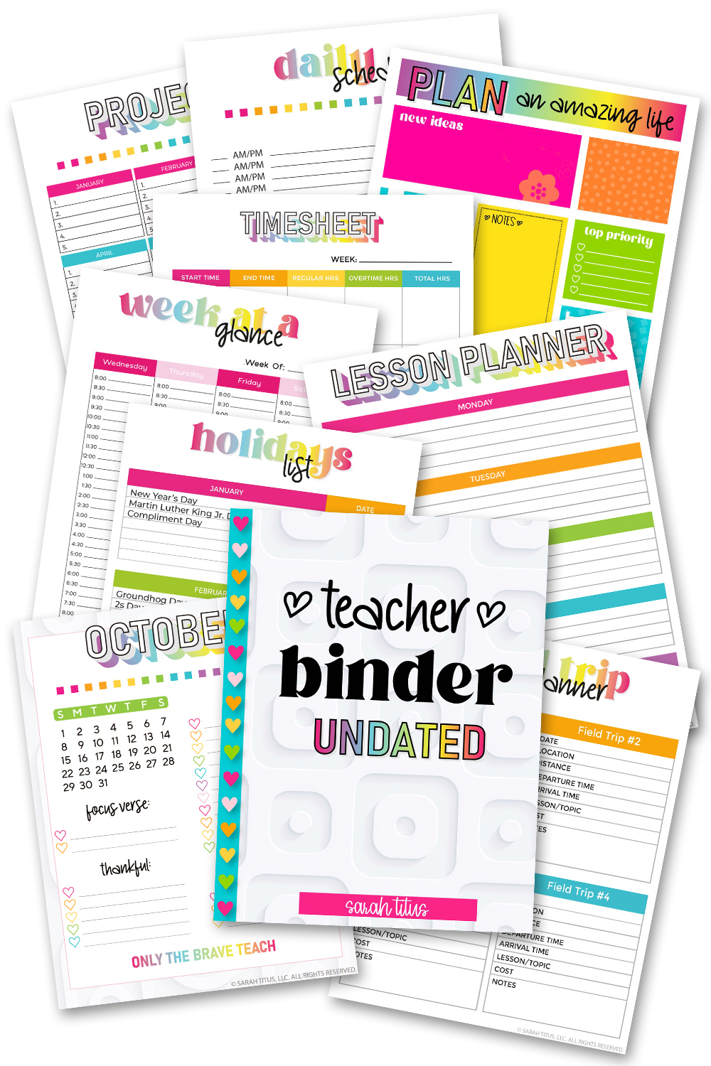 Free Teacher Binder {220+ Pages} - Sarah Titus pertaining to Free Printable Teacher Binder Templates