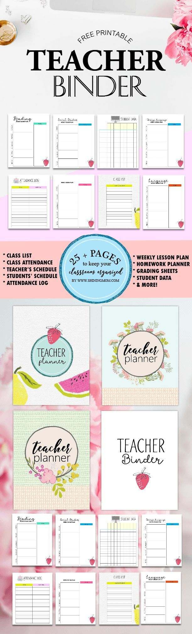 Free Teacher Binder Printables: 25 Best Templates For You! inside Free Printable Teacher Binder Templates