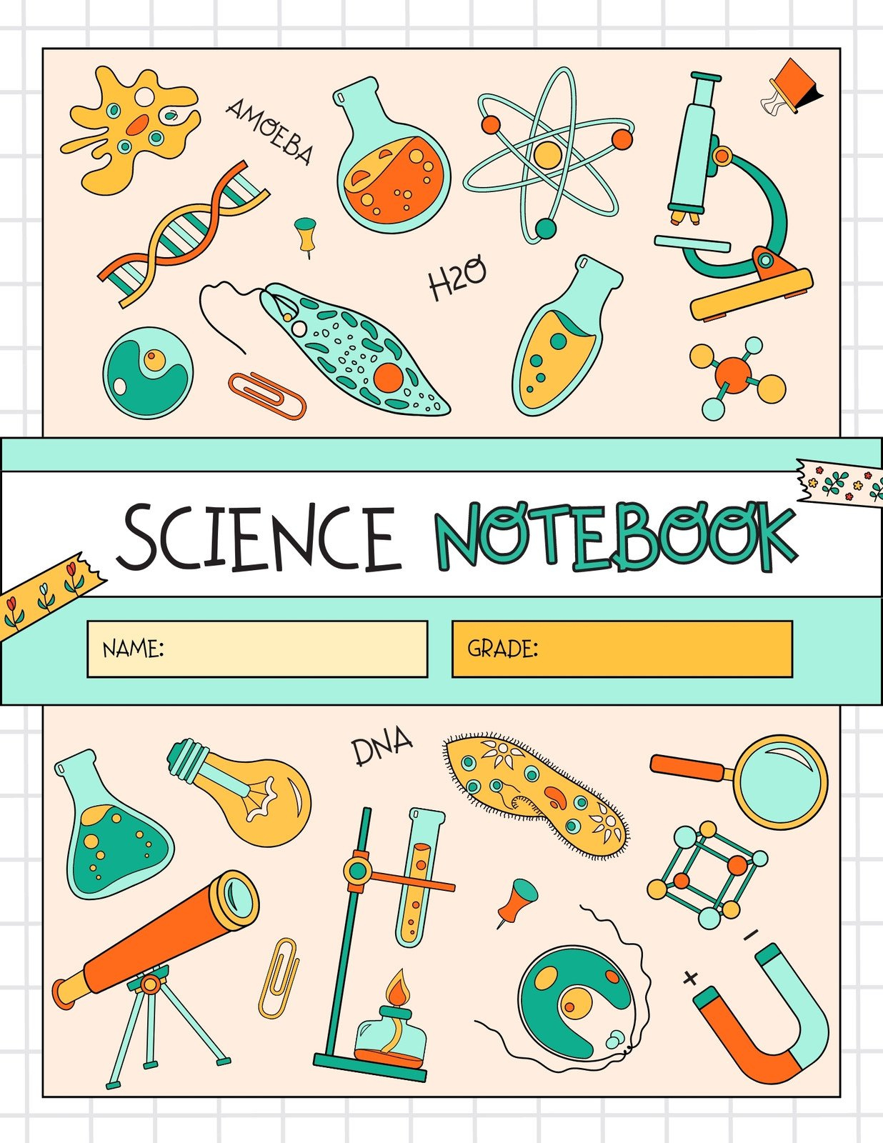 Free To Edit And Print Science Notebook Templates | Canva in Free Interactive Science Notebook Templates