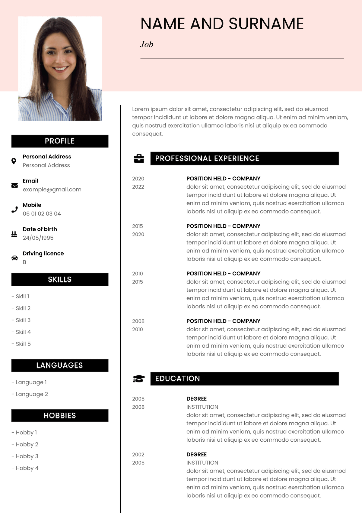 French Cv : Create And Download A French Cv Template pertaining to French Cv Template Free Download