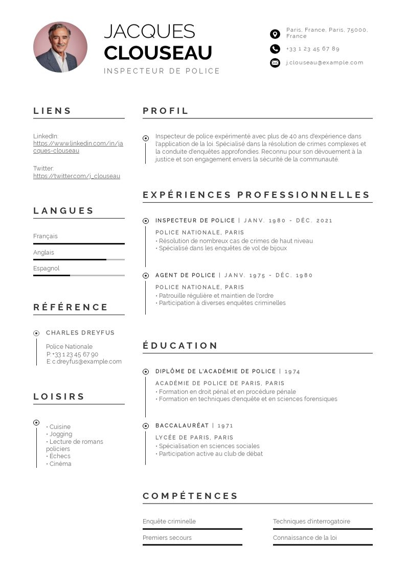 French Resume Format Guide (2024): Template, Examples &amp;amp; Tips inside French Cv Template Free Download