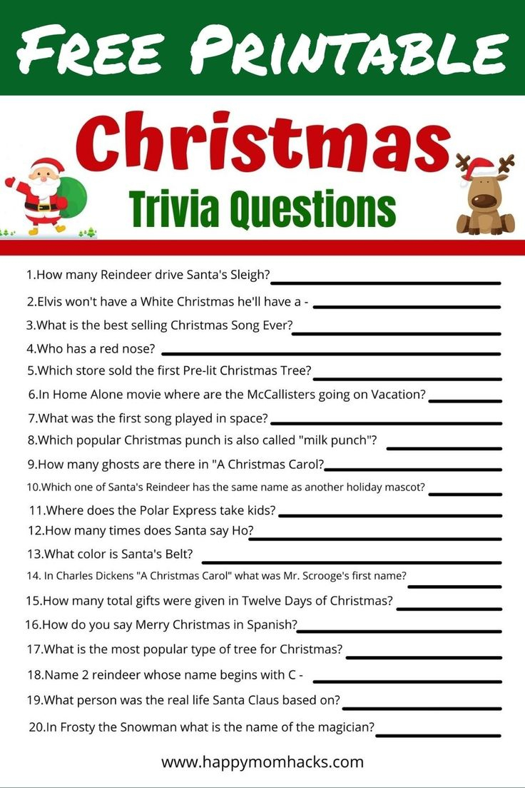 Fun Family Christmas Quiz Questions &amp;amp; Answers -Free Printable with regard to Christmas Trivia Questions Free Printable