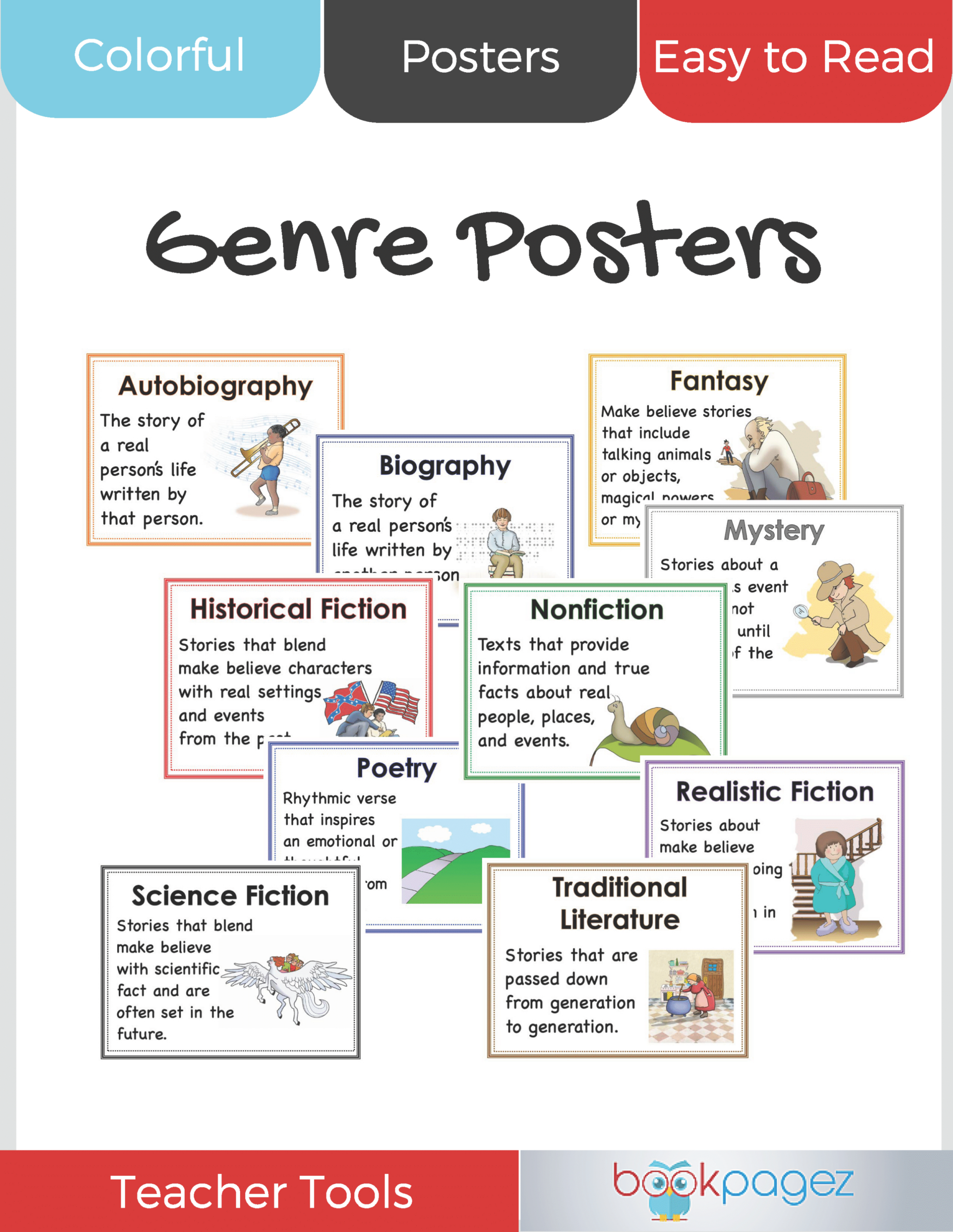 Genre Posters - Bookpagez with regard to Free Printable Genre Posters