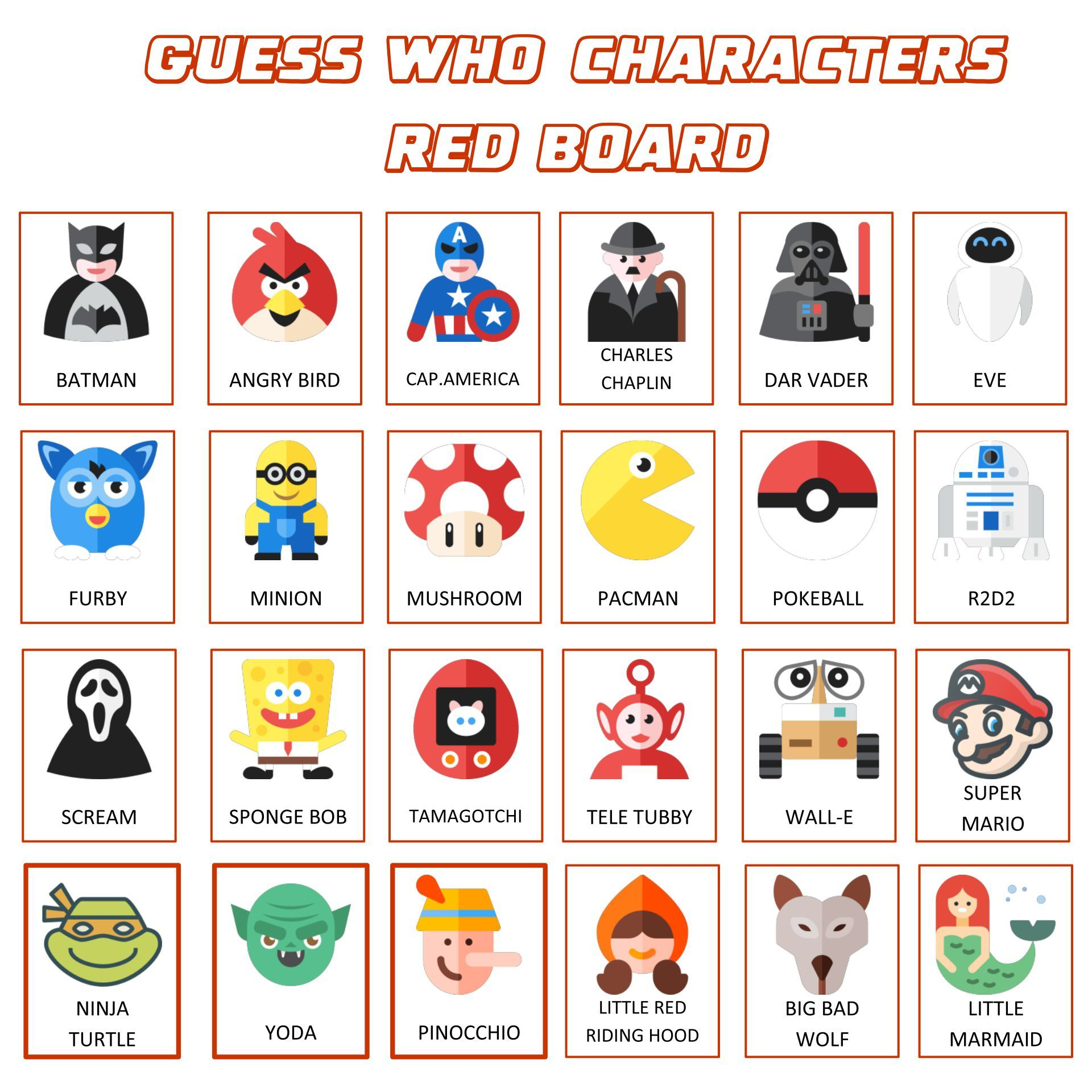 Guess Who Game Sheets - 10 Free Pdf Printables | Printablee for Guess Who Game Printable Sheets Free
