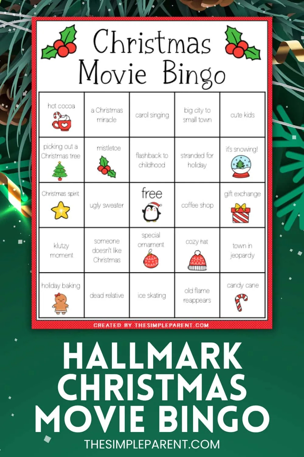 Hallmark Movie Bingo - The Simple Parent pertaining to Free Printable Hallmark Cards
