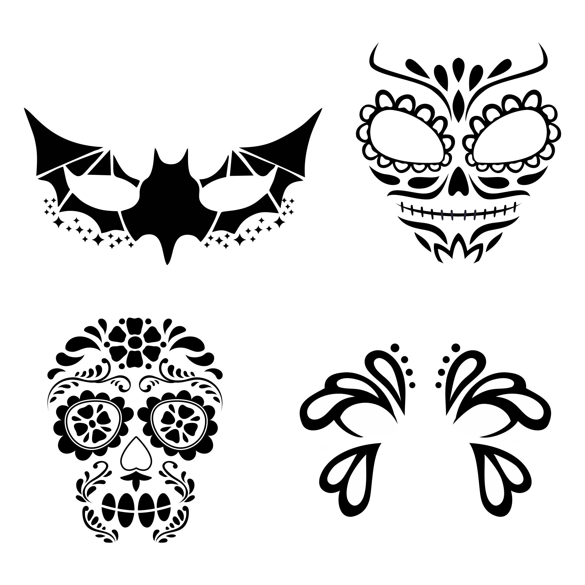 Halloween Stencils - 15 Free Pdf Printables | Printablee with regard to Face Painting Stencils Printable Free
