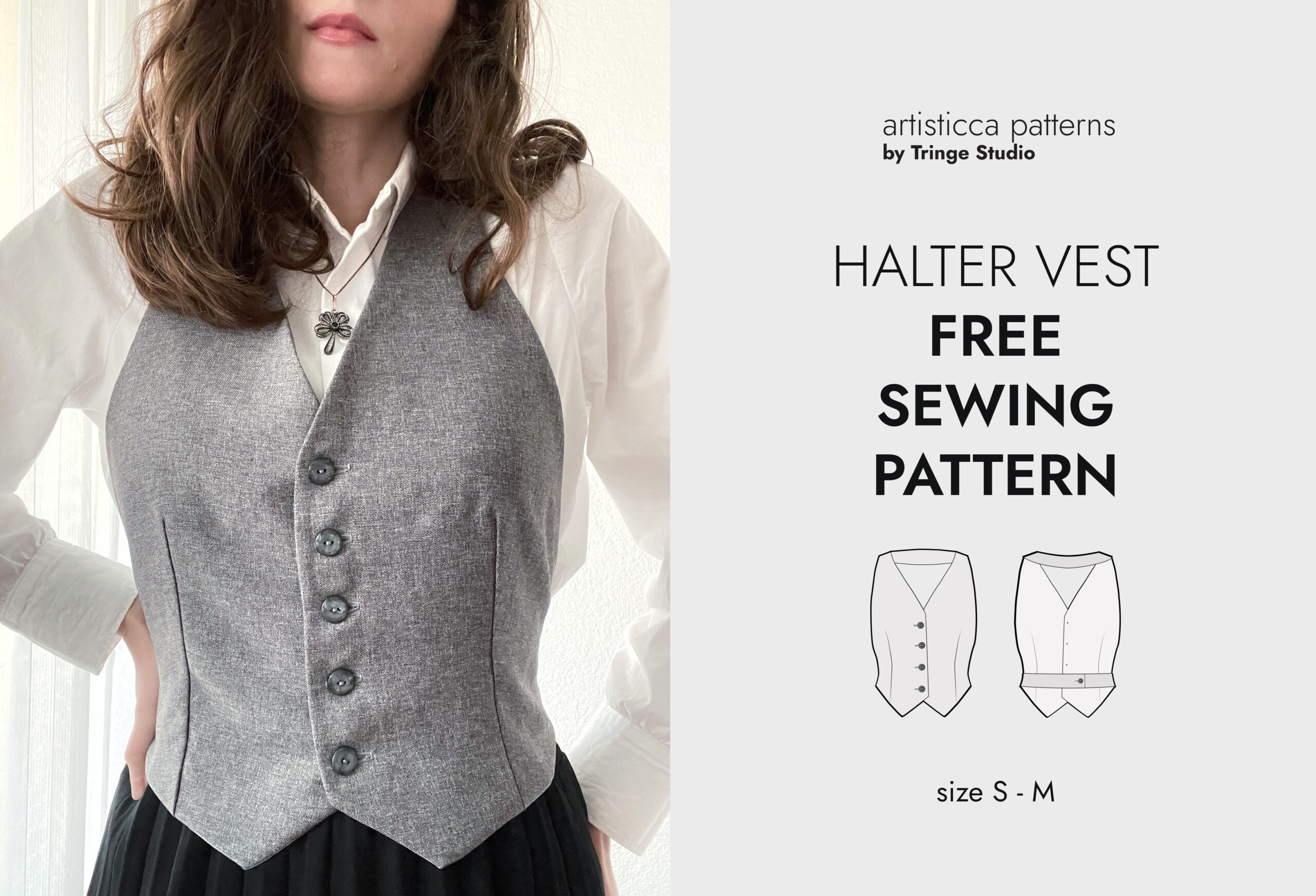 Halter Vest – Free Sewing Pattern – Diy Clothes for Free Printable Vest Pattern