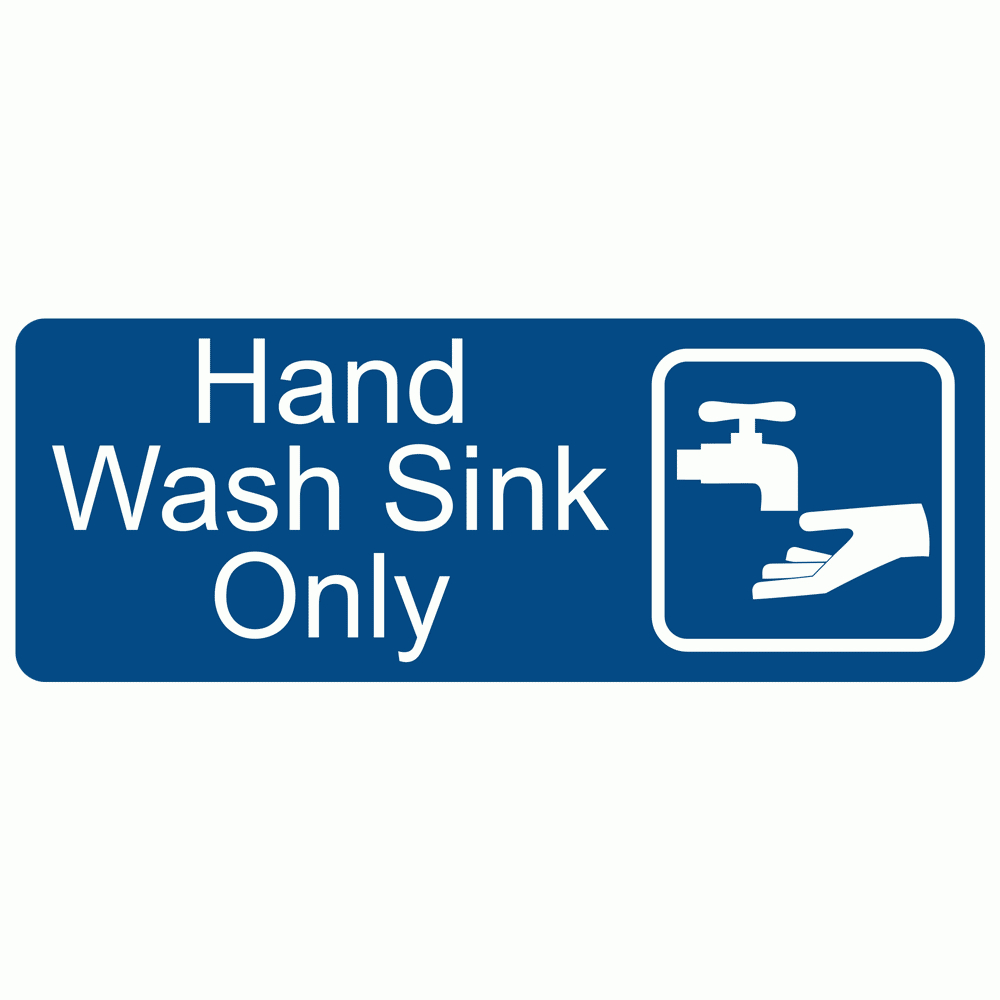 Hand Wash Sink Only Engraved Sign Egre-372-Sym-Whtonblu Hand Washing pertaining to Free Printable Hand Washing Sink Only Sign