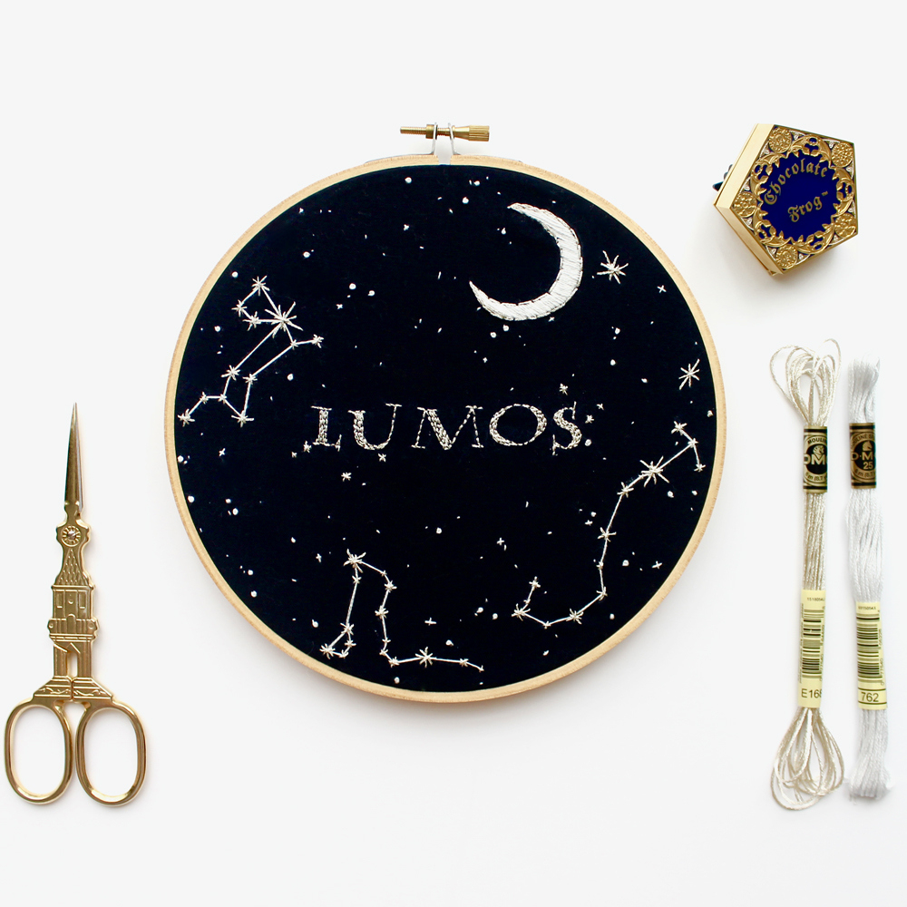 Harry Potter Lumos Constellation Star Embroidery Pattern + intended for Free Printable Harry Potter Embroidery Patterns