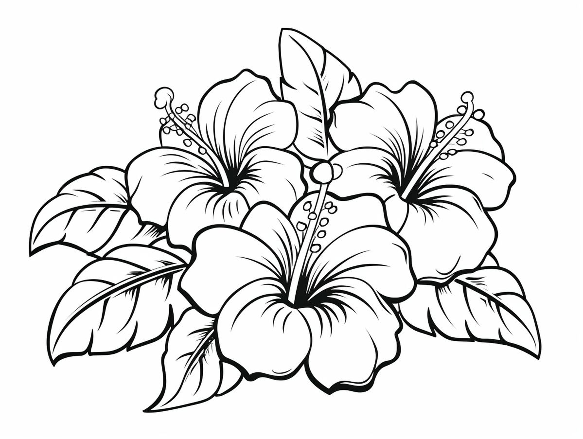 Hawaiian Flowers Coloring Page For Kids | Free Printable throughout Free Printable Hawaiian Flower Stencil