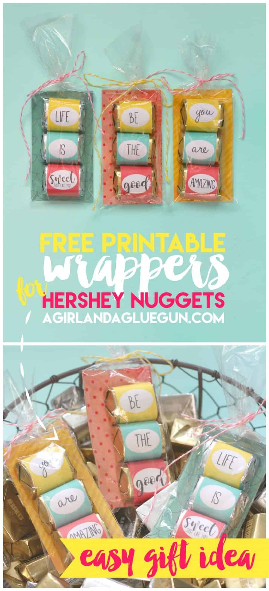 Hershey Nugget Wrappers-Free Printable - A Girl And A Glue Gun with Free Printable Christmas Hershey Nugget Wrappers