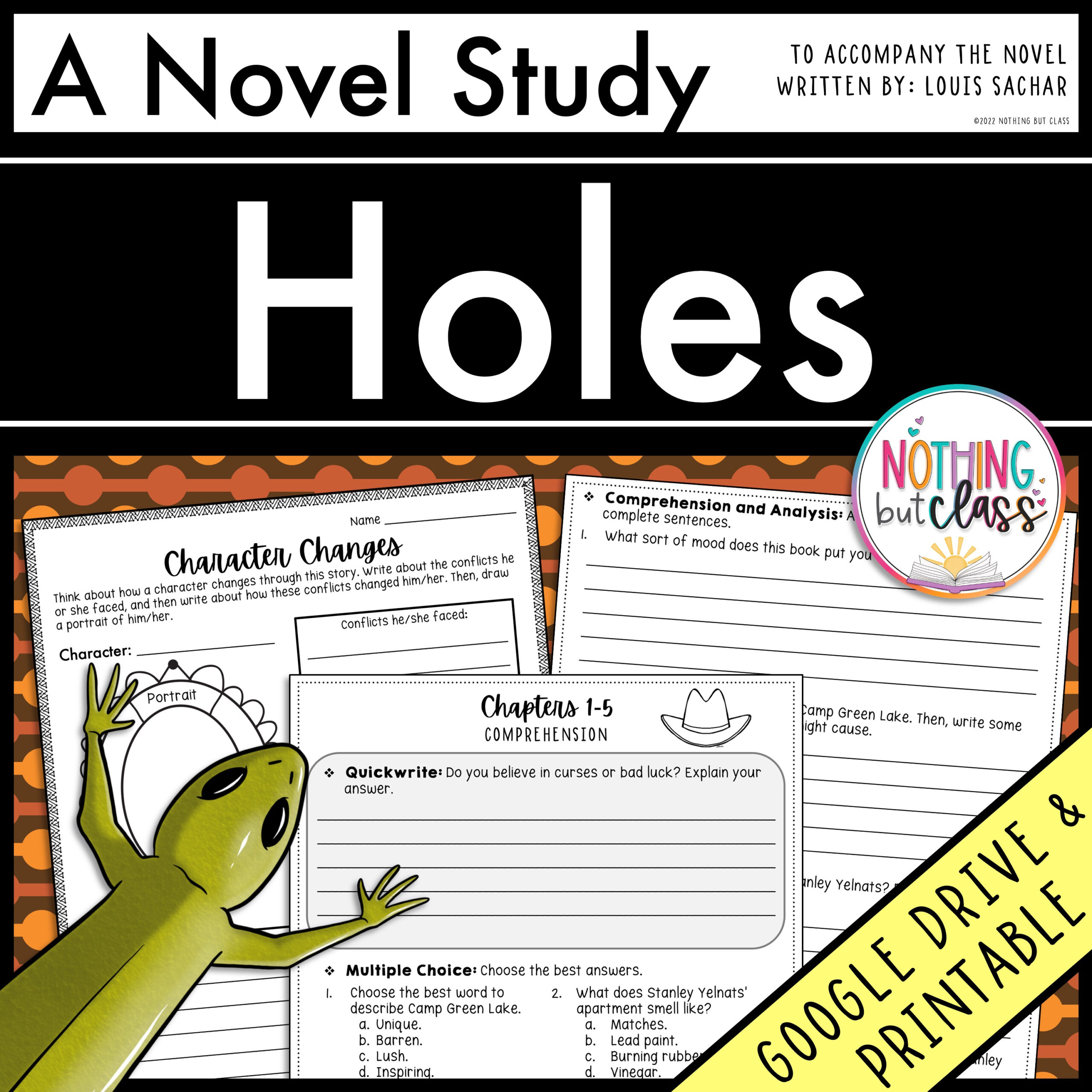 Holes Novel Study Unit | Comprehension Questions With Activities within Free Printable Worksheets On The Book Holes