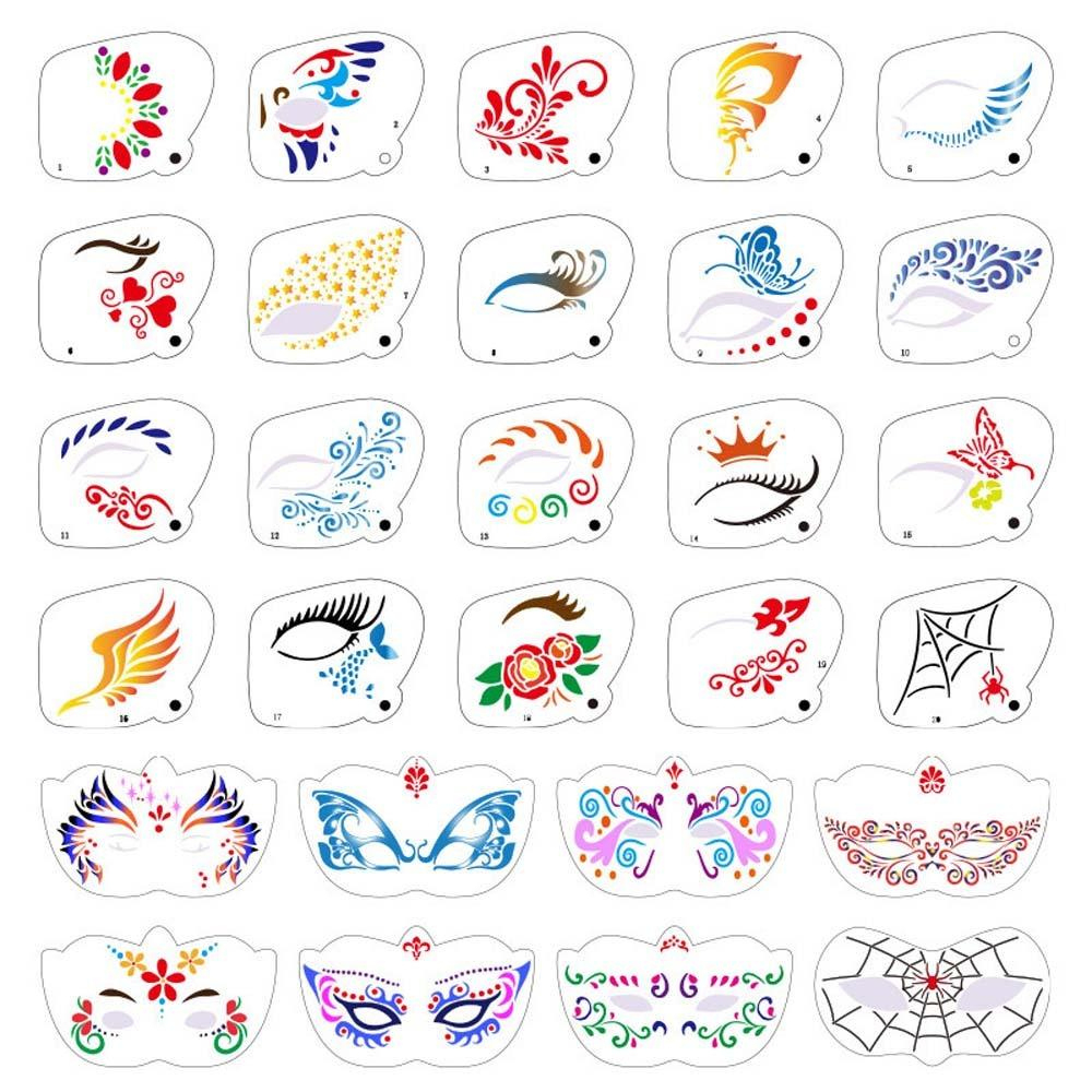 Hollowed Body Art Paint Stencils Reusable Diy Makeup Tools Drawing with regard to Printable Face Paint Stencils