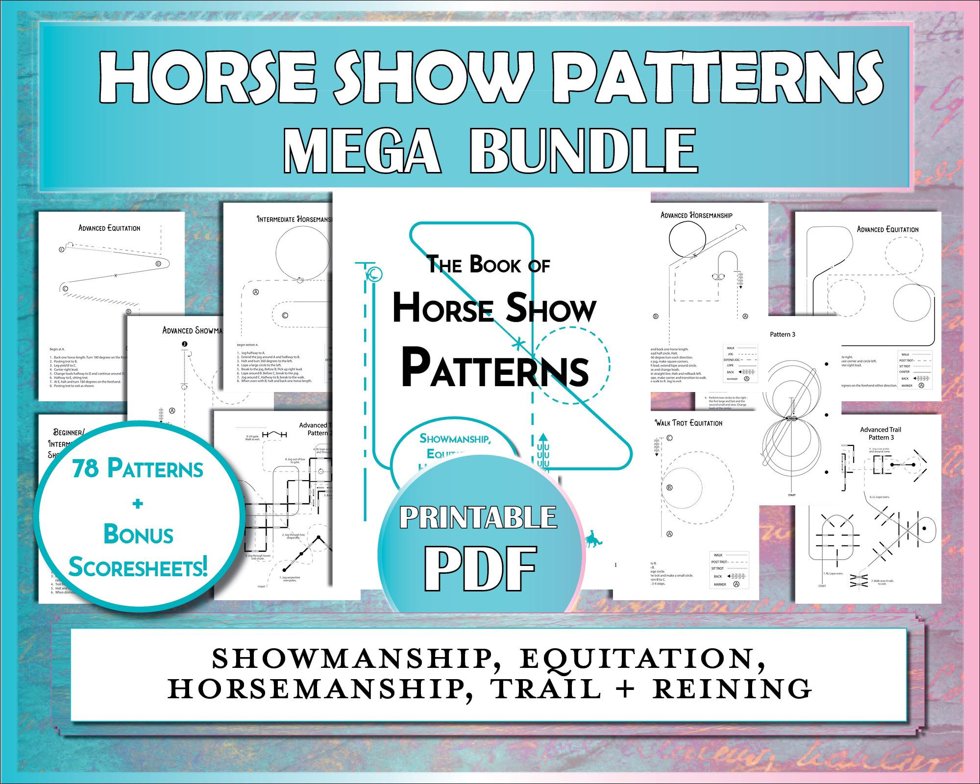Horse Show Pattern Printable Mega Bundle: Showmanship, Equitation pertaining to Horse Show Patterns Printable