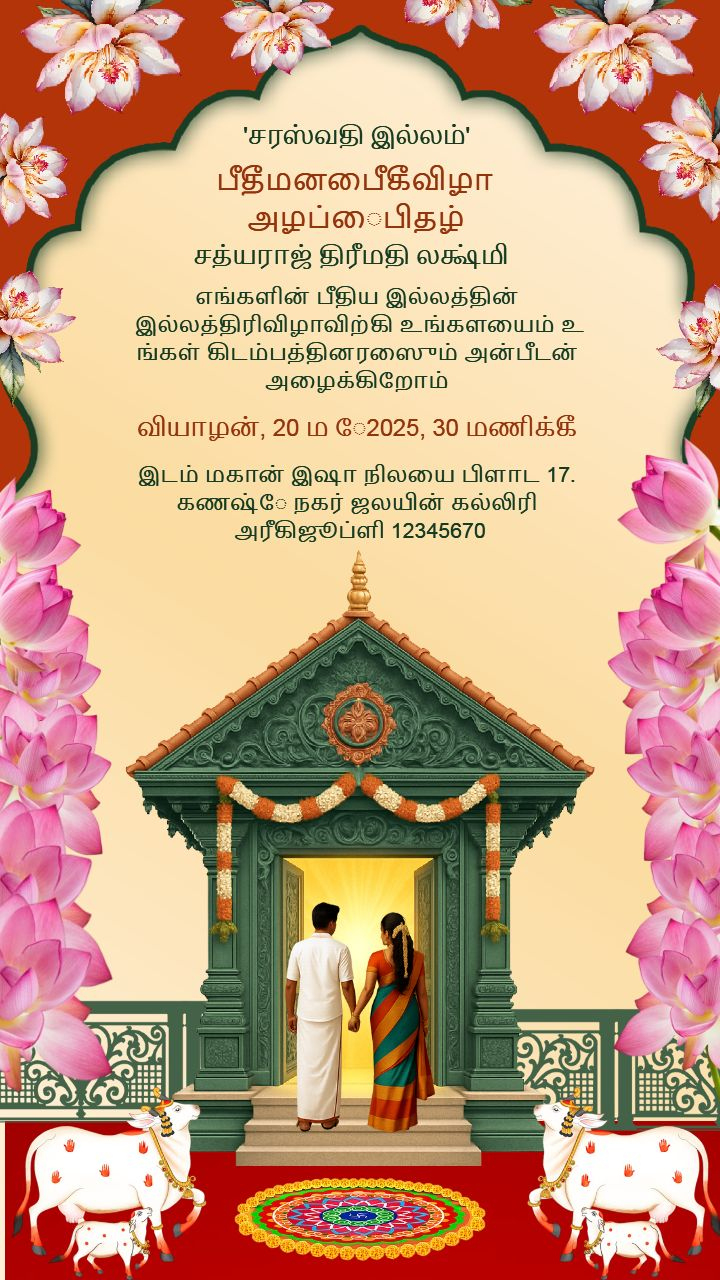 House Warming Invitation In Tamil Free Download intended for House Warming Invitation in Tamil Template Free Download
