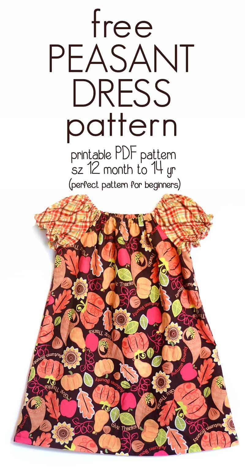 How To Sew A Peasant Dress - Free Peasant Dress Pattern (Sz 12 Mo regarding Free Printable Pioneer Dress Patterns