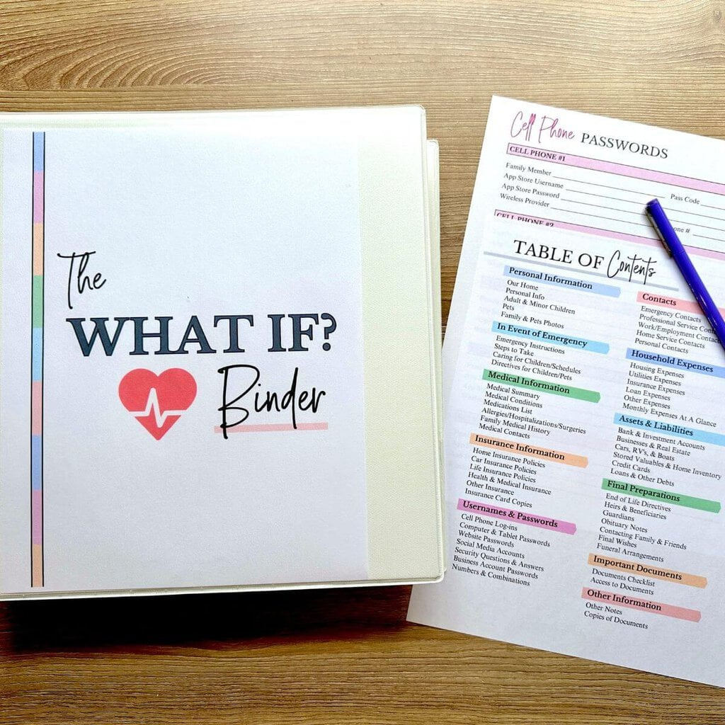 I Made This Emergency Binder After I Almost Died - You Need One Too! in In The Event Of My Death Free Printables