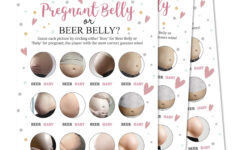 Inkdotpot Pregnant Belly Or Beer Belly Game Baby Shower Game Cards inside Beer Belly Or Pregnant Belly Free Printable With Answers