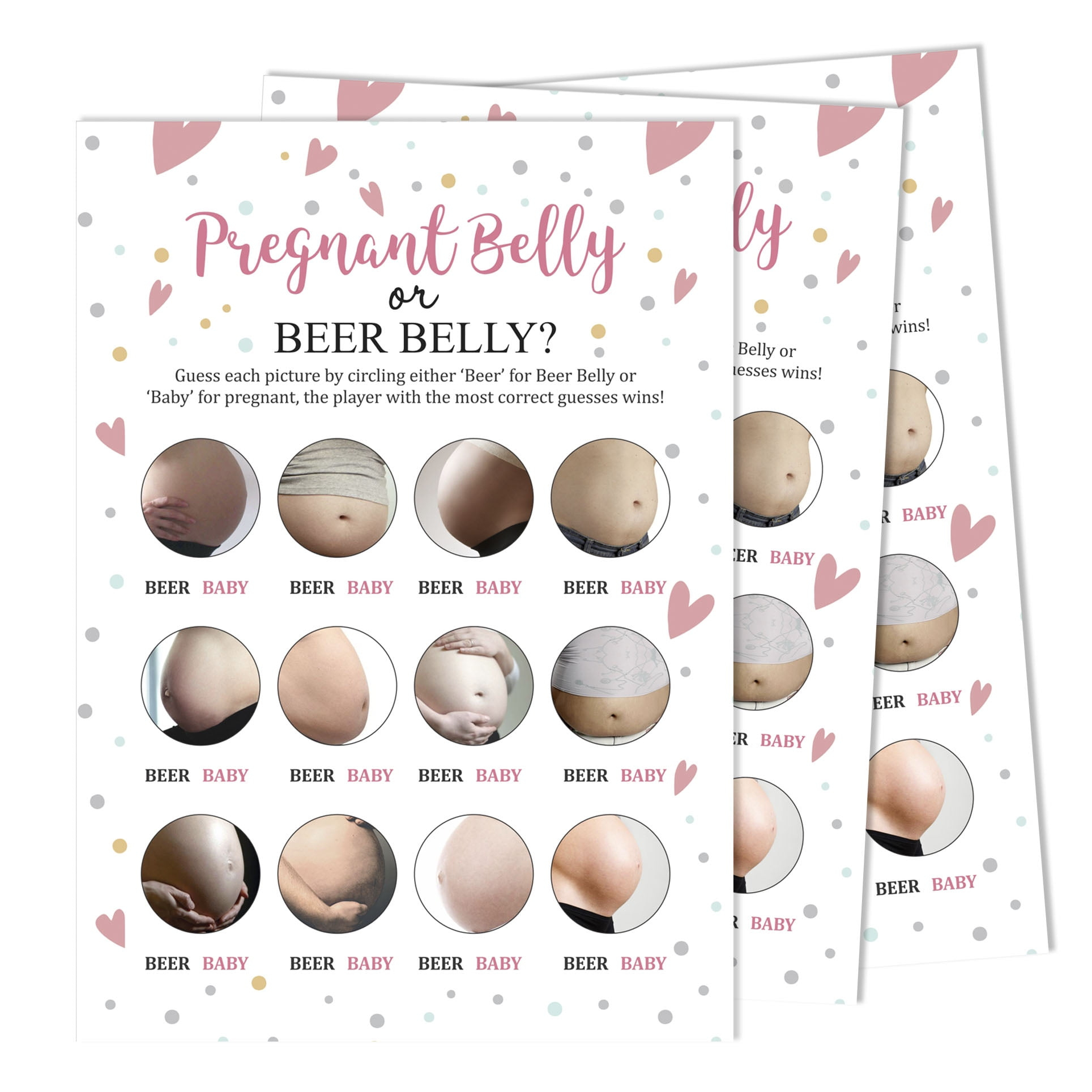 Inkdotpot Pregnant Belly Or Beer Belly Game Baby Shower Game Cards inside Beer Belly Or Pregnant Belly Free Printable With Answers