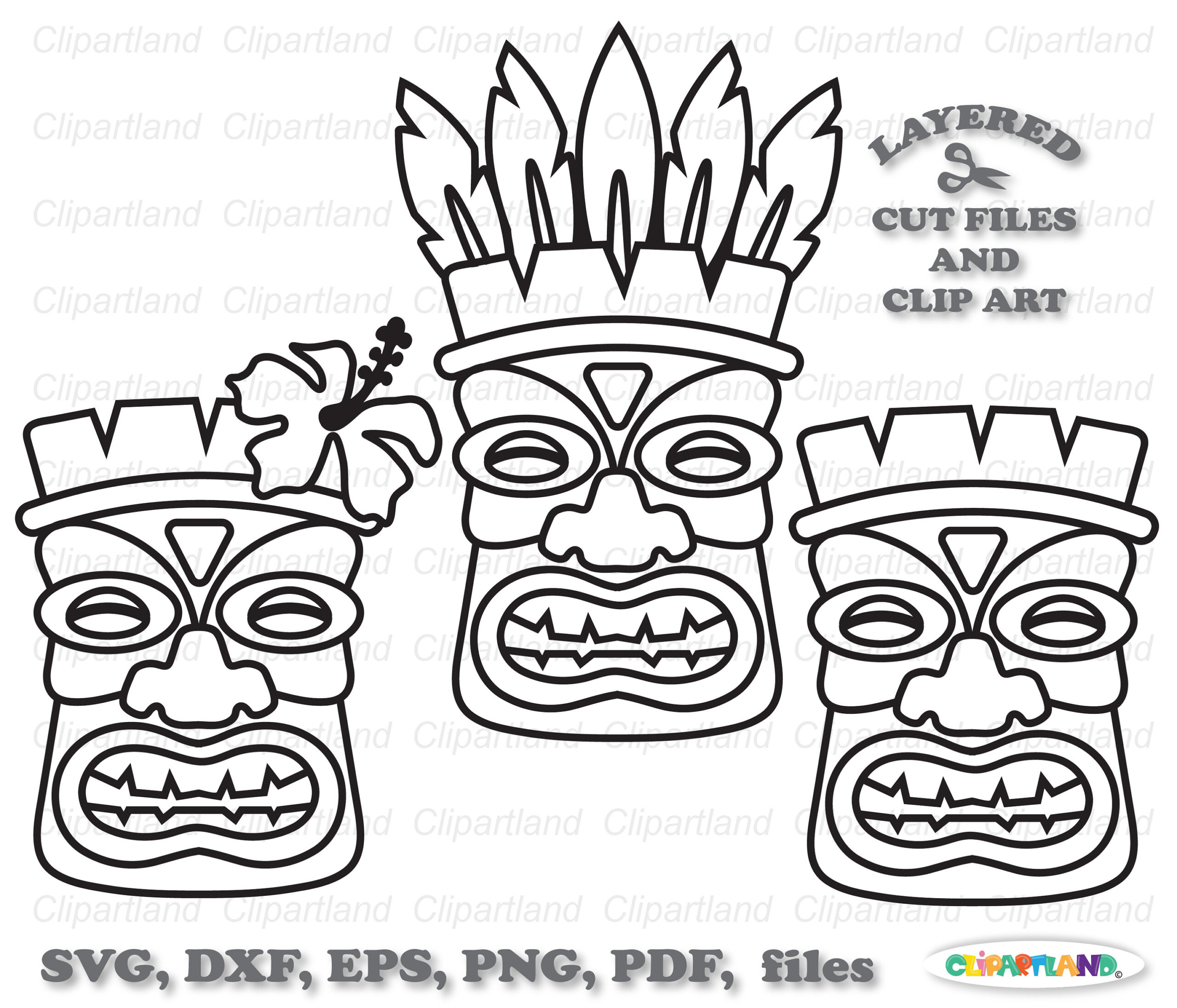 Instant Download. Tiki Mask Svg Cut File And Clip Art. Commercial pertaining to Free Printable Tiki Stencils