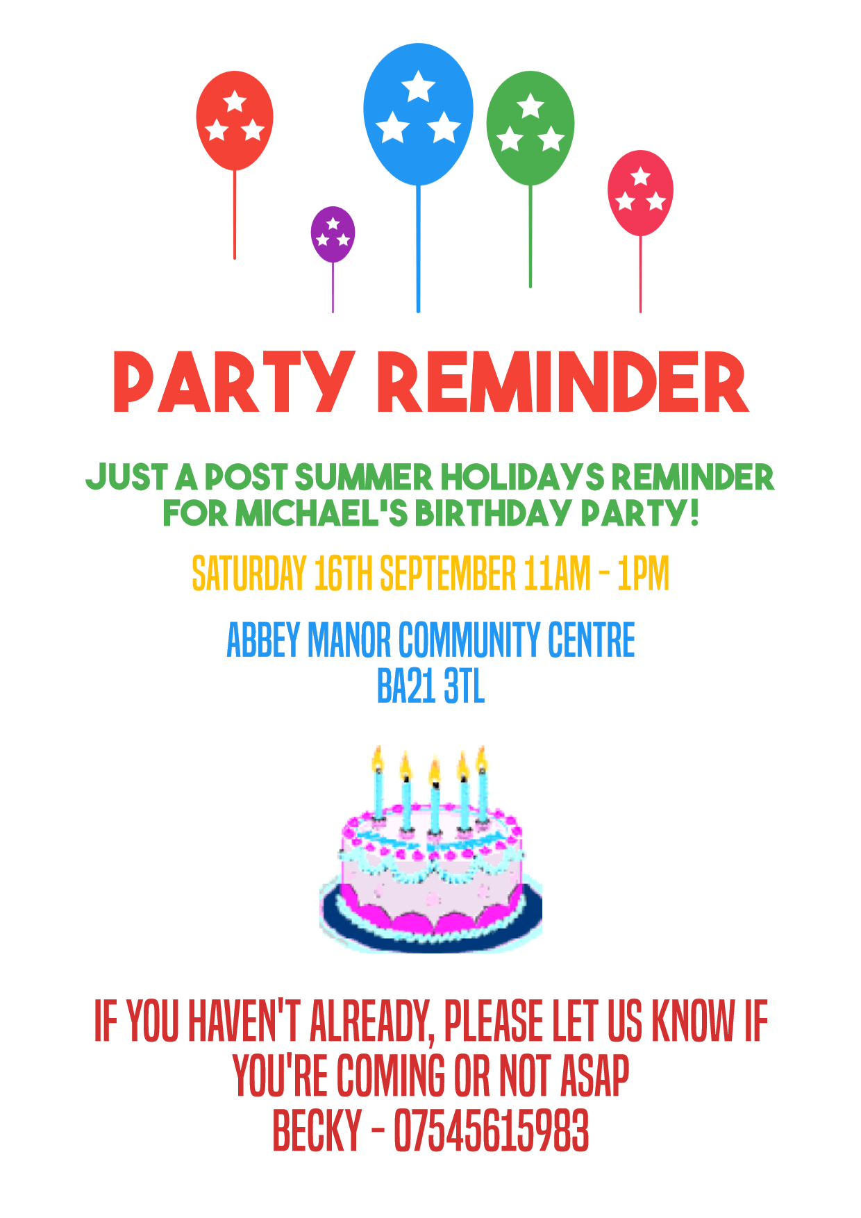 Invitation #Anniversary #Holiday Design Template - #1597324 for Free Birthday Party Reminder Template
