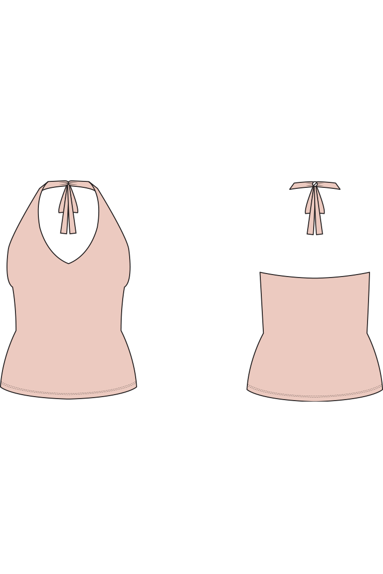 Jovi Knit Halter Top Pdf Sewing Pattern | Instant Download! for Free Printable Halter Top Pattern