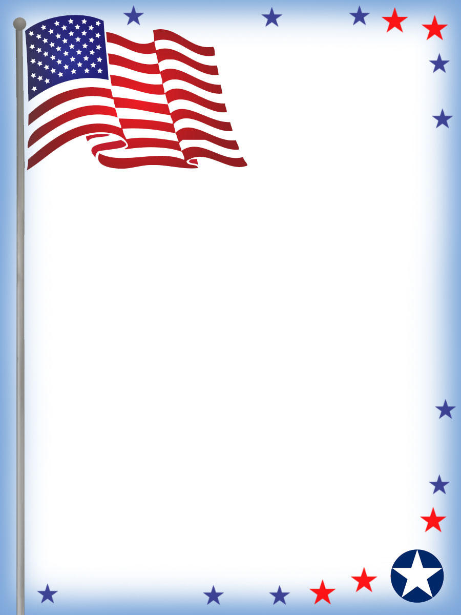July Fourth Stationery: Usa Flag Notepaper - Rooftop Post Printables with Free Printable 4Th Of July Stationary