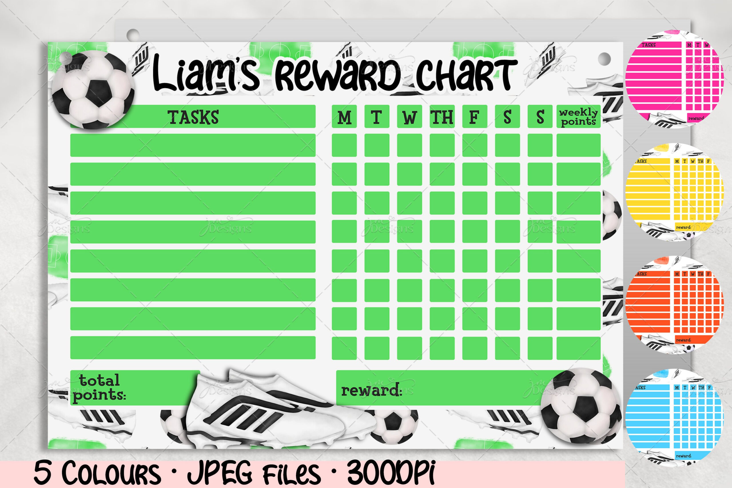 Kids Reward Chart Designs | Football Bundle | 300 Dpi Jpegs pertaining to Football Reward Chart Free Printable