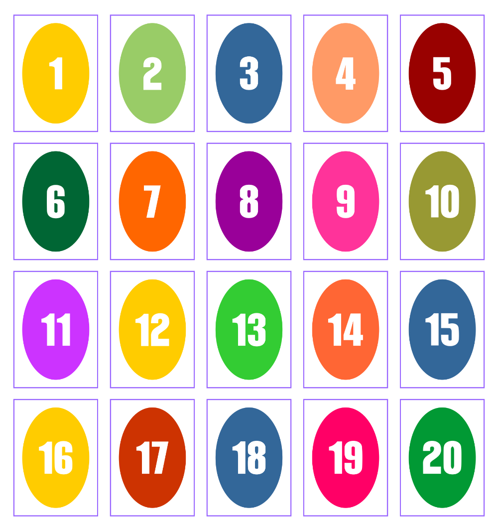 Large Number Cards 1 20 - 10 Free Pdf Printables | Printablee throughout Free Large Printable Numbers 1-20