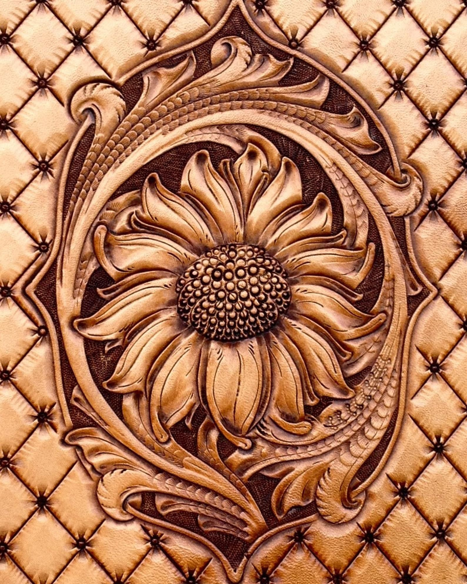 Leather Flower Pattern - Sewing Pattern Library regarding Printable Sunflower Tooling Pattern