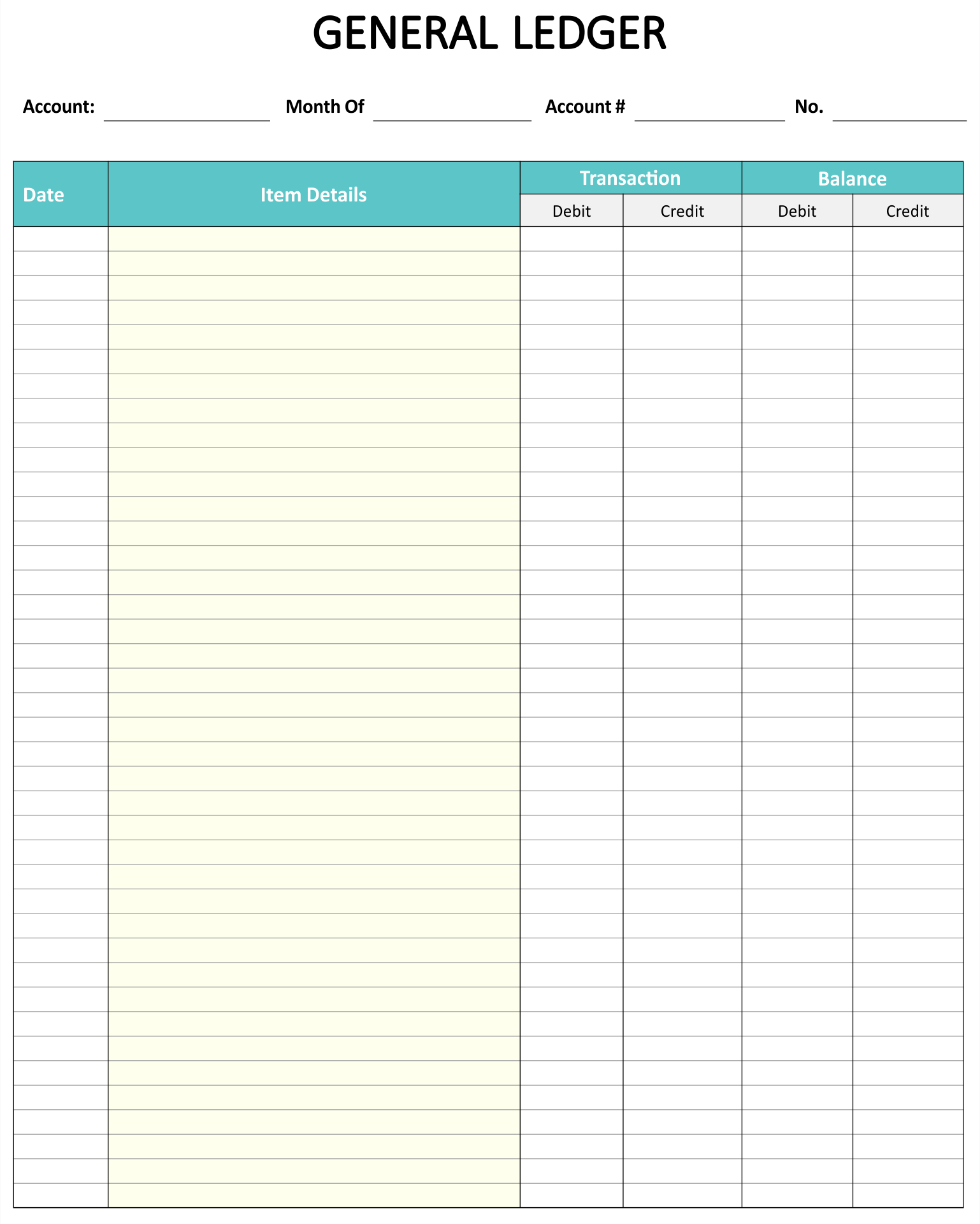 Ledger Balance Sheet - 10 Free Pdf Printables | Printablee with Free Printable Ledger Pages