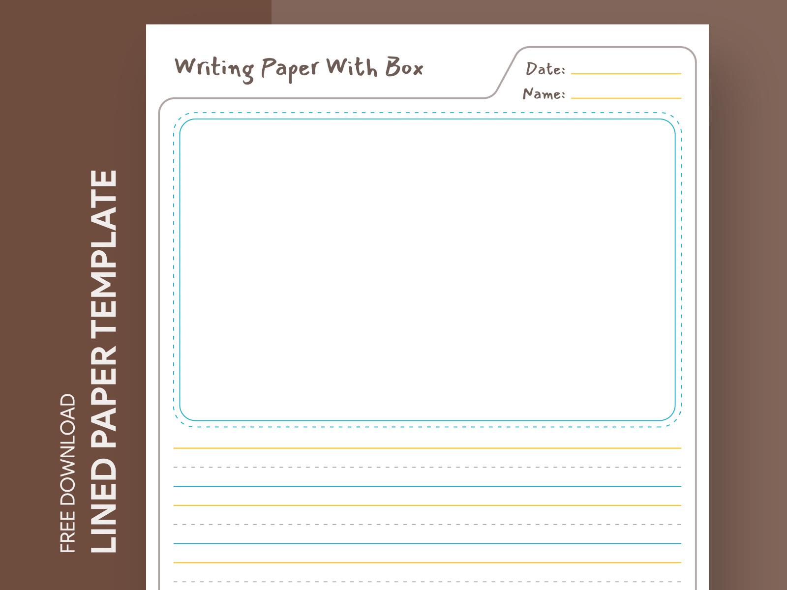 Lined Paper With Picture Box Free Google Docs Templategdoc On regarding Free Printable Lined Paper With Picture Box