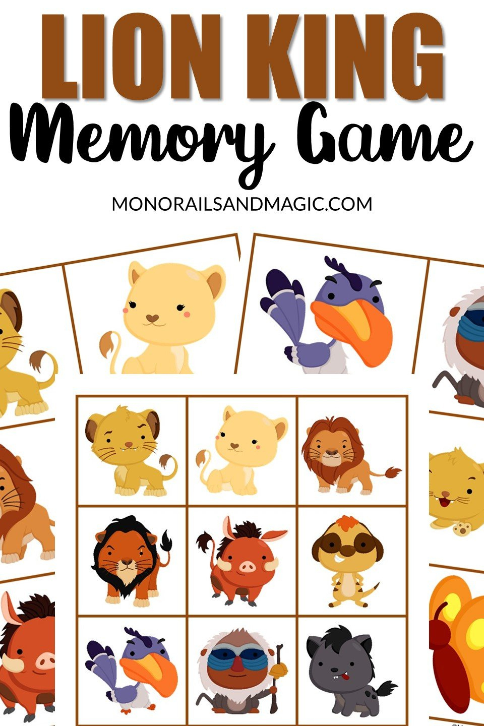 Lion King Memory Game Free Printable - Monorails And Magic inside Free Printable Lion King Images
