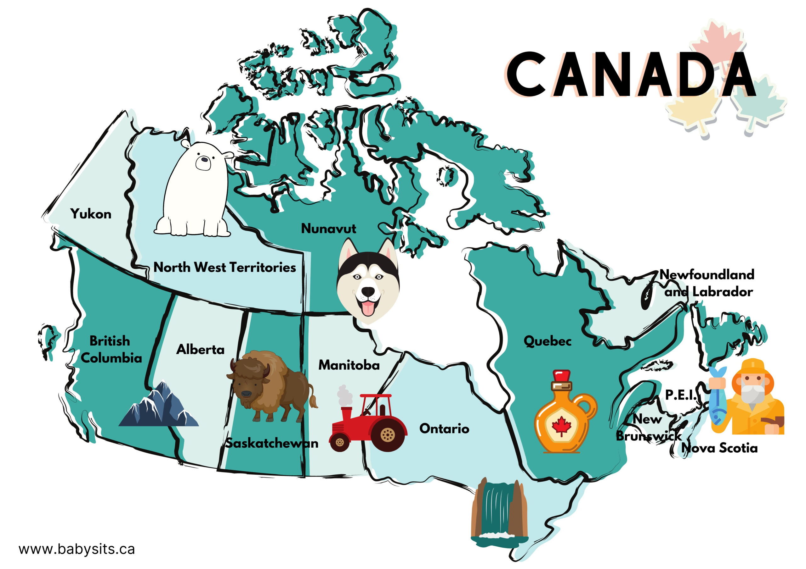 Map Of Canada For Kids (Free Printable), Facts And Activities throughout Free Printable Map Of Canada Provinces And Territories