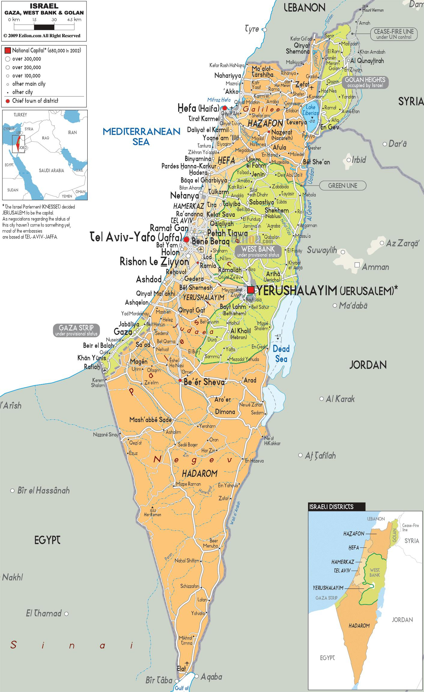 Map Of Israel: Offline Map And Detailed Map Of Israel inside Free Printable Map Of The Holy Land