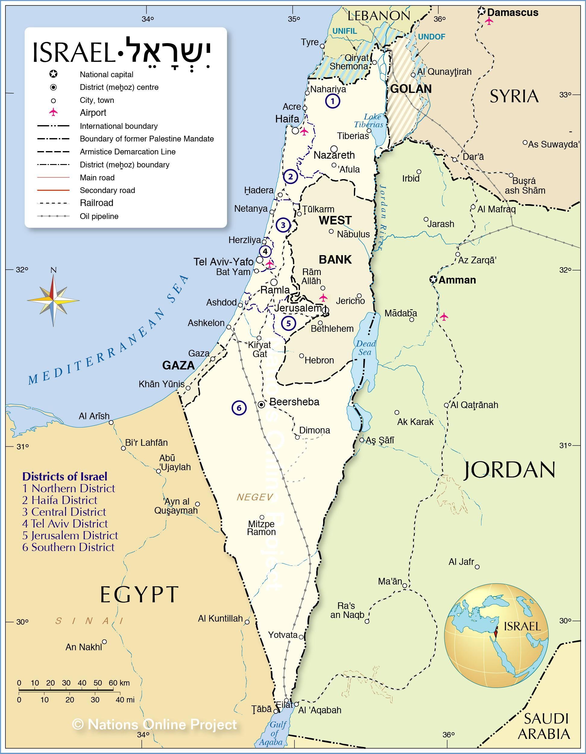 Map Of Israel: Offline Map And Detailed Map Of Israel regarding Free Printable Map Of The Holy Land