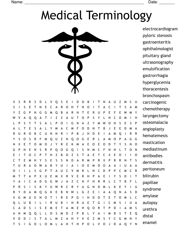 Medical Terminology Word Search - Wordmint regarding Free Printable Medical Word Search
