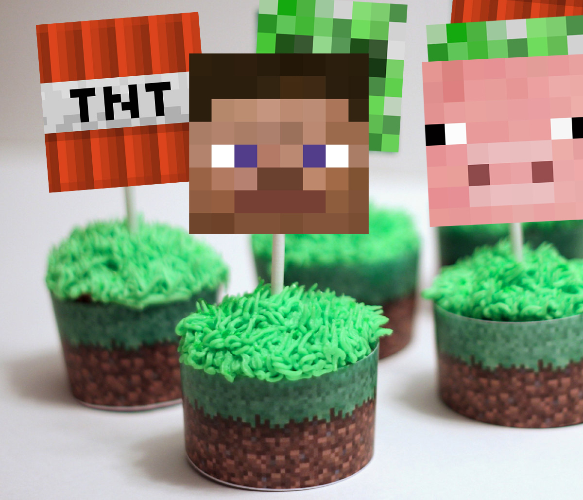 Minecraft Cupcake Toppers &amp;amp; Wrappers - Magical Printable throughout Free Printable Minecraft Cupcake Toppers