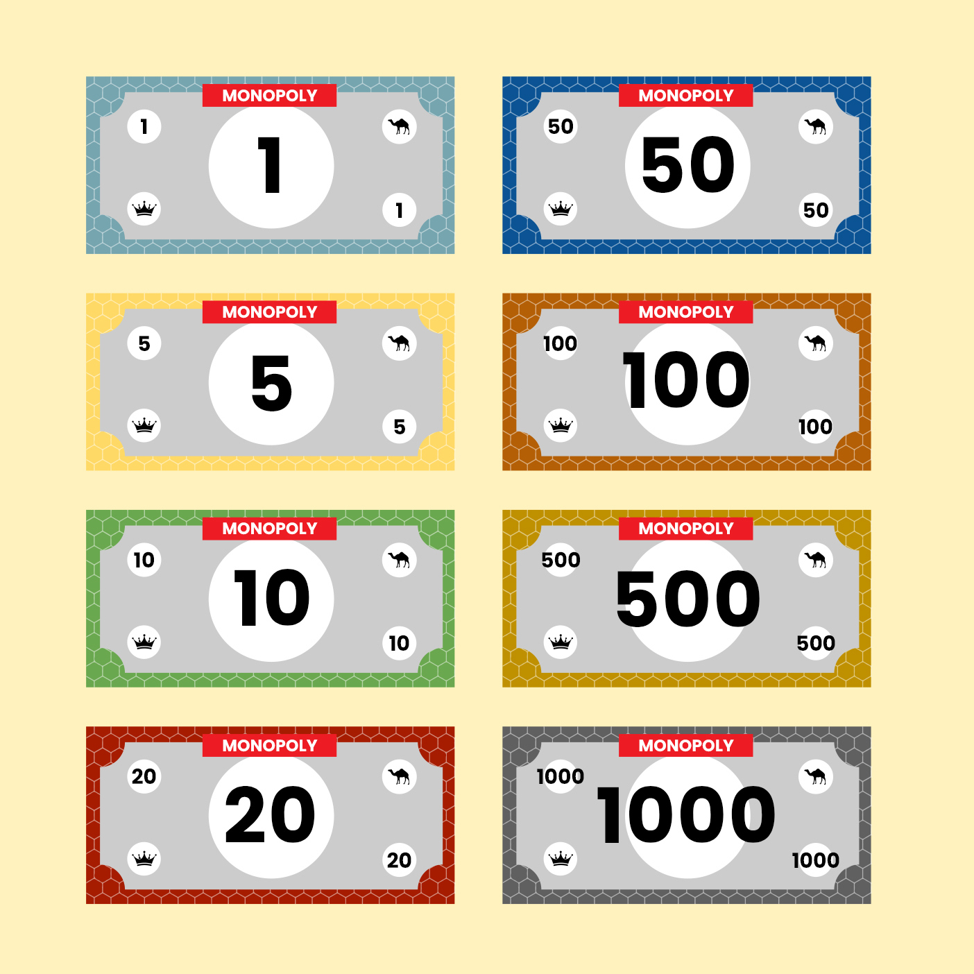 Monopoly Money Template In Psd, Illustrator, Pdf, Svg - Download in Free Printable Monopoly Money