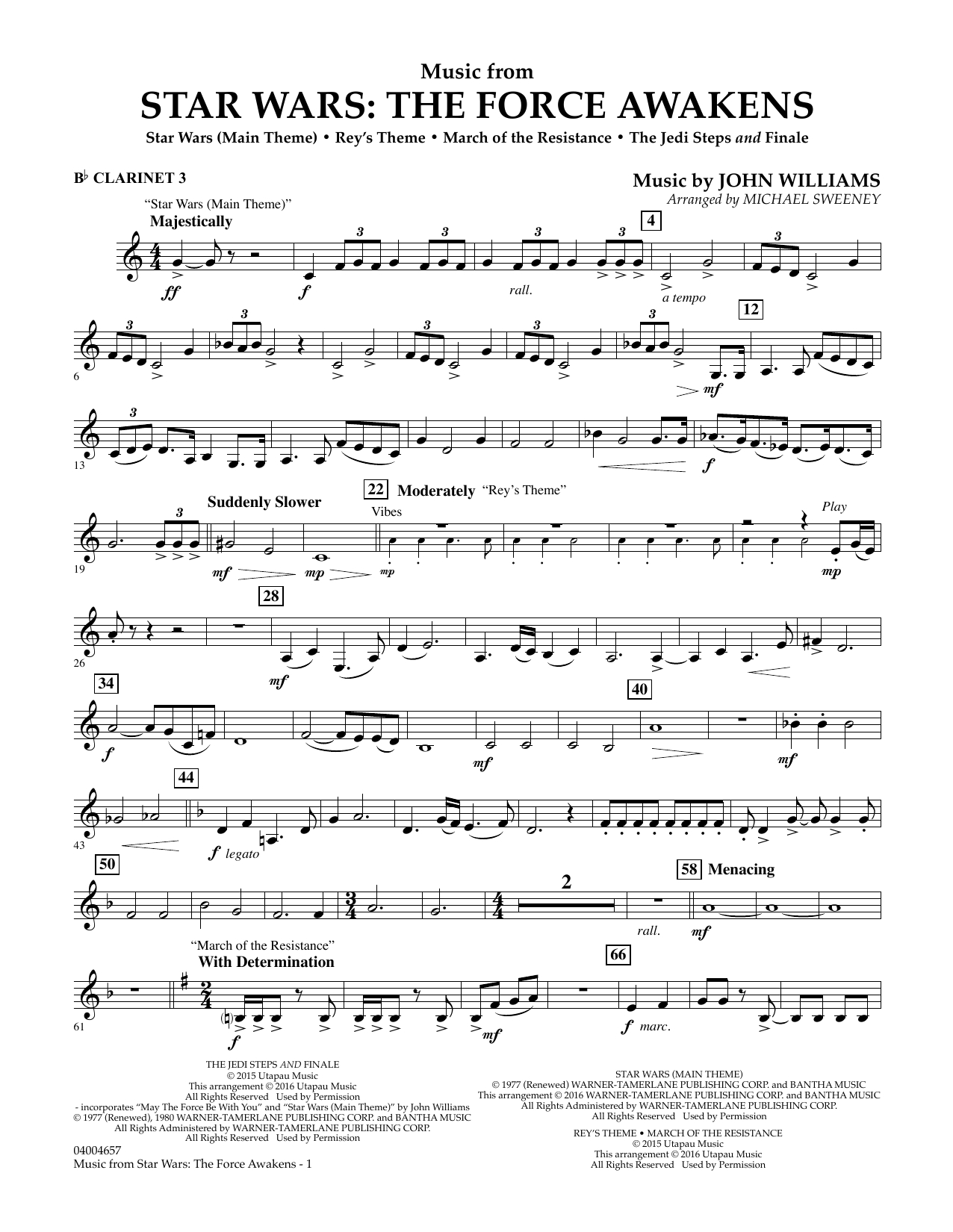 Music From Star Wars: The Force Awakens - Bb Clarinet 3Michael regarding Free Printable Star Wars Sheet Music For Clarinet